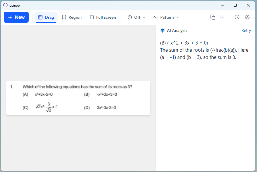 AI analyzing a math problem