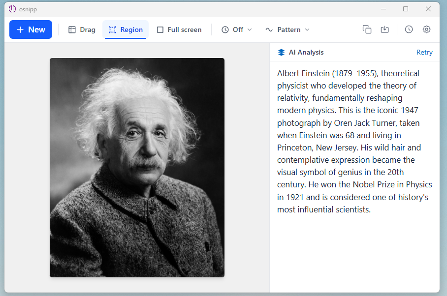 osnipp — AI analysis of a screenshot
